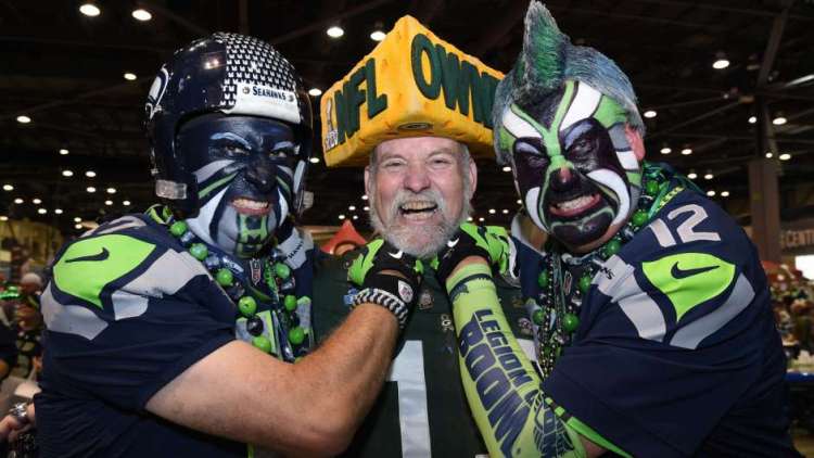 Cheeshead flanked by 12th man Legion of Boom 